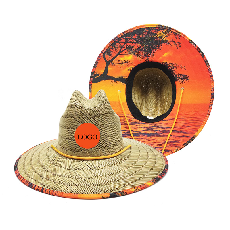 Topi Jerami Penjaga Pantai Matahari Terbenam