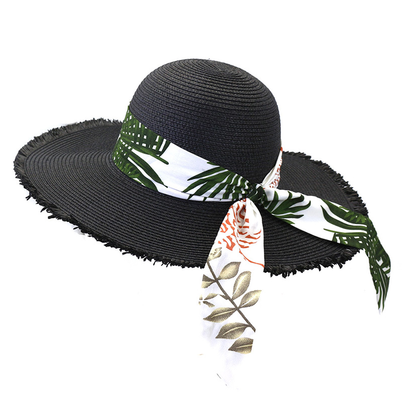 Tropical Ribbon Floppy Hat for Women