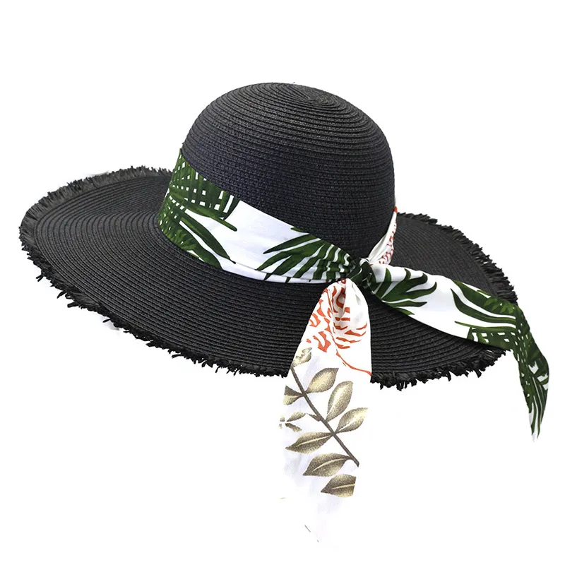 Cappello floscio con nastro tropicale da donna