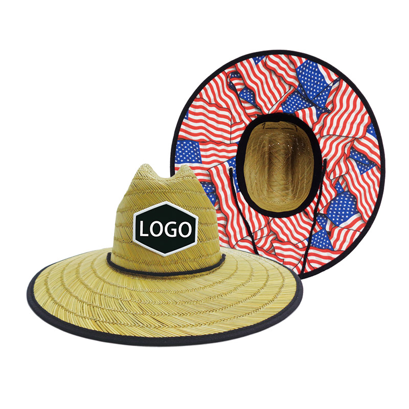 قبعة من القش بعلم الولايات المتحدة