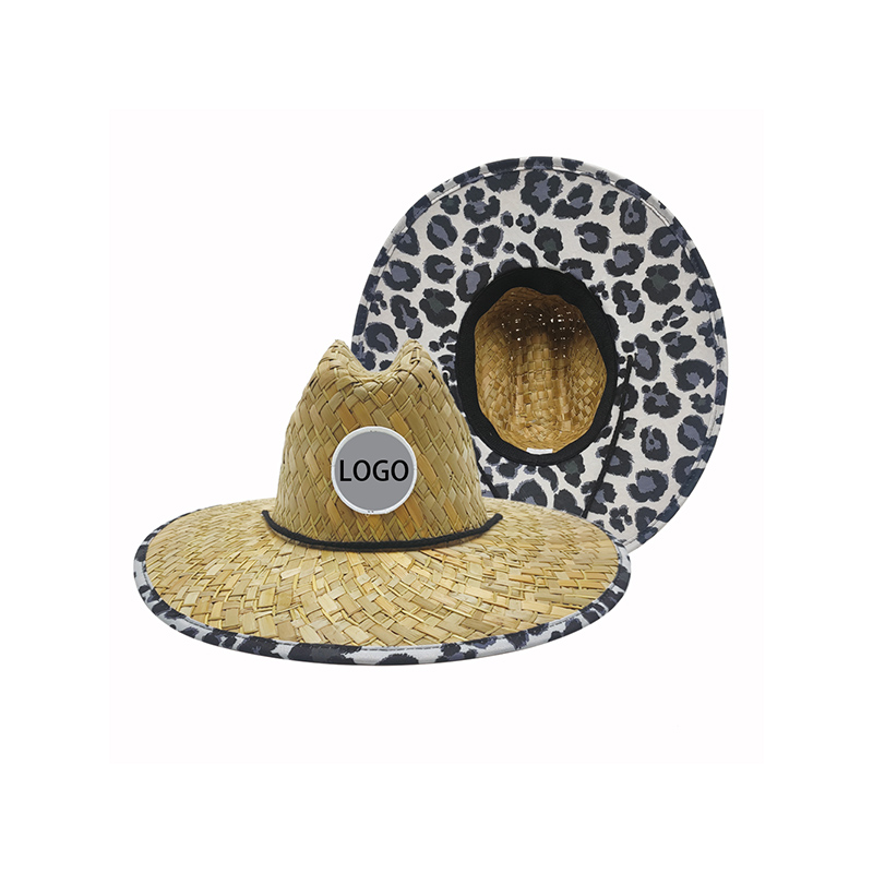 خواتین کی چیتے کی بھوسے کی ٹوپی