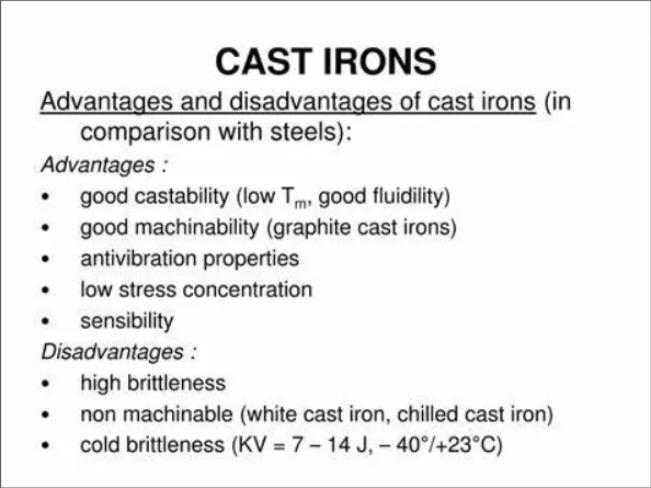 Advantages and Disadvantages of Iron Casting