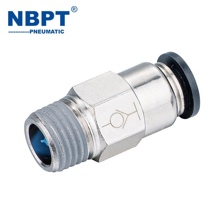 Pneumatic Fittings Brass Straight Thread Stop Valve Connector