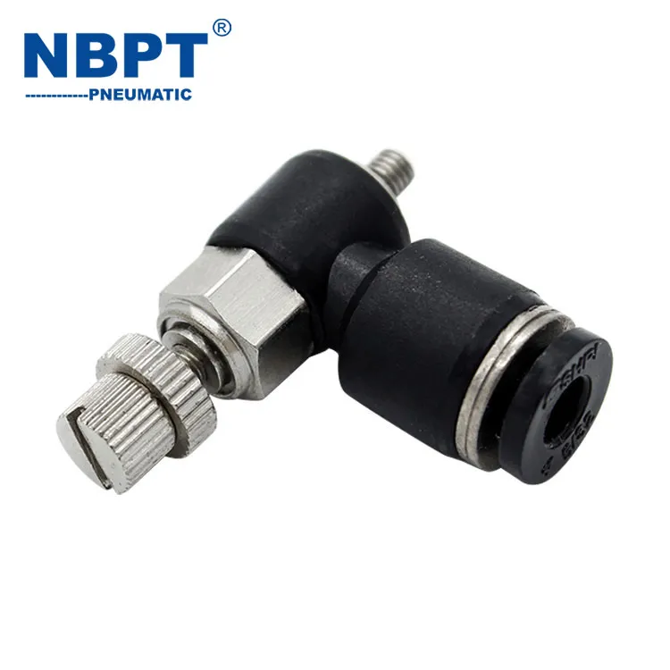 Pneumatic Fittings Right Angle Thread Speed Controllers