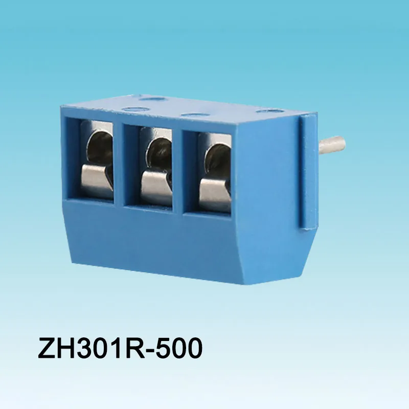 Blauwe gebogen socket PCB-schroefaansluiting