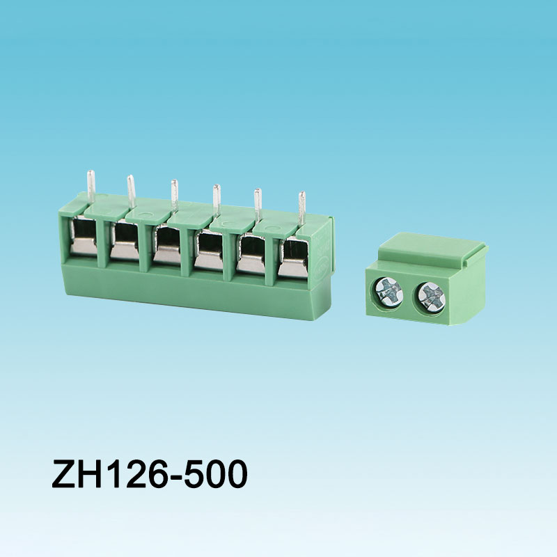 Groene 126-500 PCB-schroefaansluiting