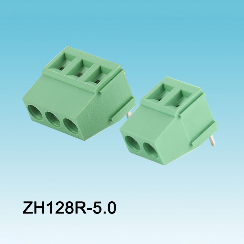 Groene 128 gebogen schroeftype PCB-aansluiting