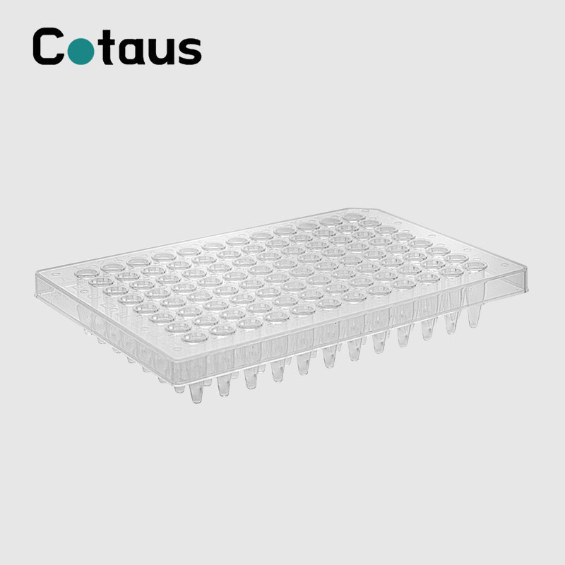 Placa de PCR de meia saia transparente de 96 poços de 0,2 ml