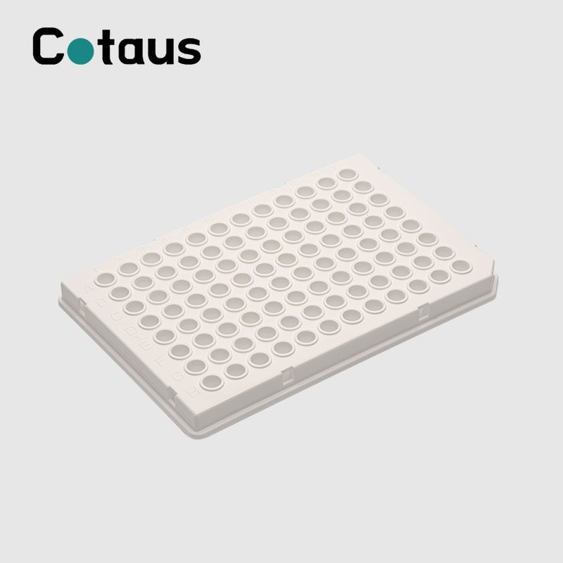 Placa de PCR de meia saia branca de 96 poços de 0,1 ml