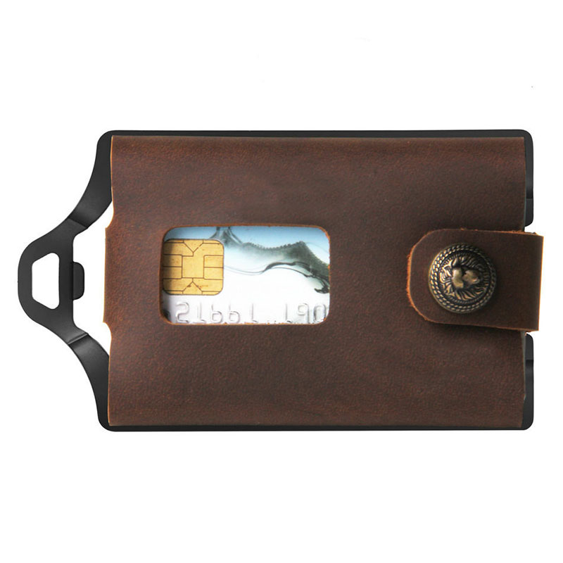 Aluminiowy portfel ze skóry bydlęcej - 7 