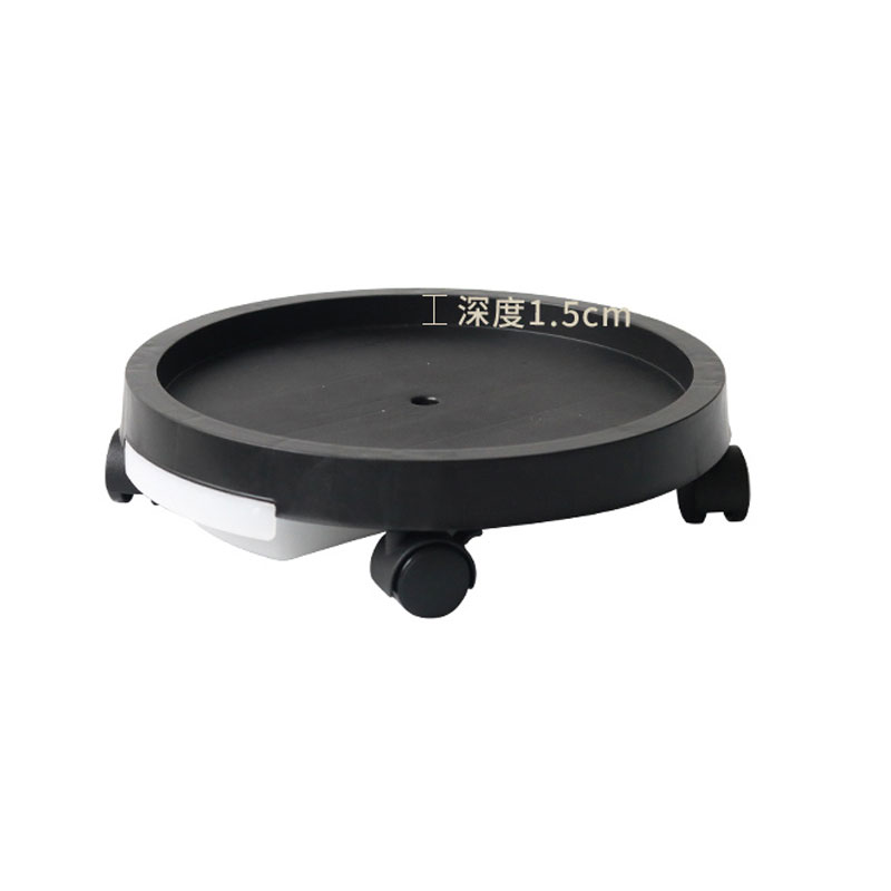 Round Plant Caddies with Wheels and Drainage Tray - 2 