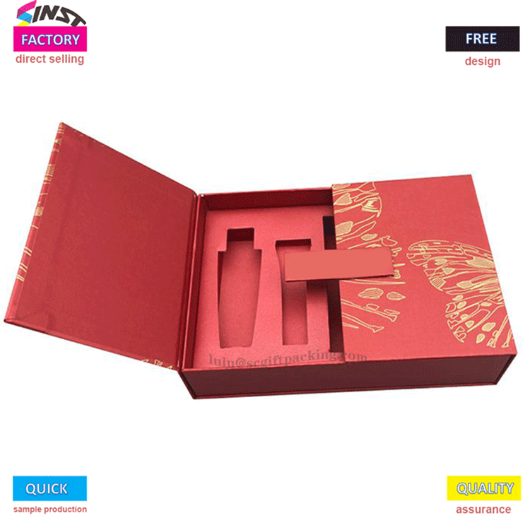 Design concept of cardboard gift box products for open door skincare products