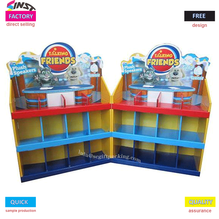 Corrugated 3 Layers Floor Tray Display for Toys