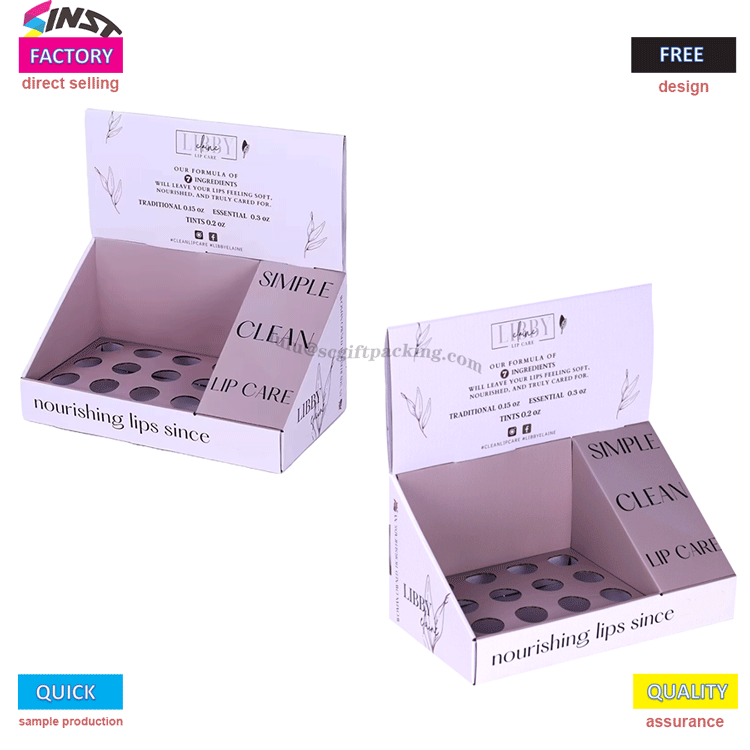 Corrugated Counter Top Display Box for Lip Balms