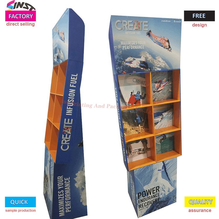 Energy powder cardboard compartment floor stand