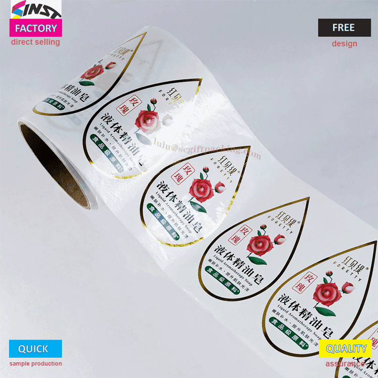 Essential oil soap transparent adhesive sticker