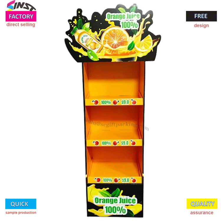 Hot Selling Paperboard Display Stand for orange juice