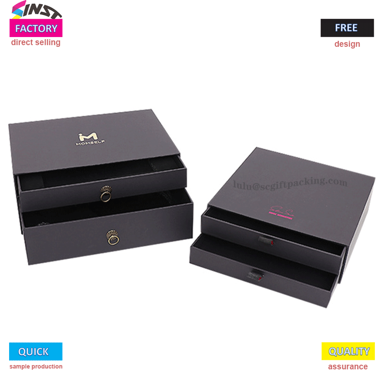 Luxury Ring Packaging Jewelry Paper Cardboard Drawer Gift Boxes