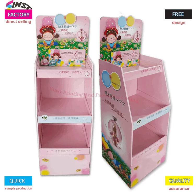 Pink Two-Tier Cosmetic Display Rack