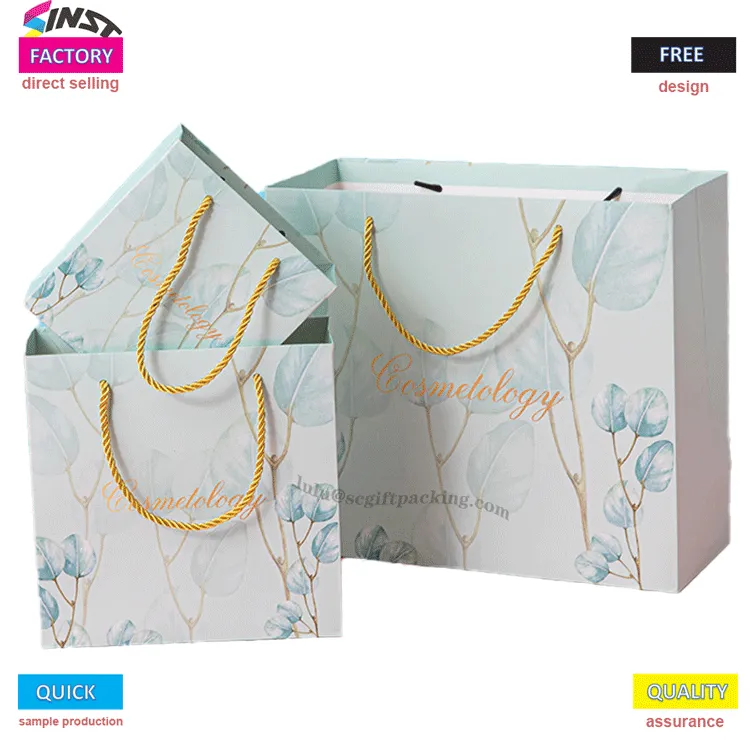 Printed Paper Bags with String for Fashion Dress