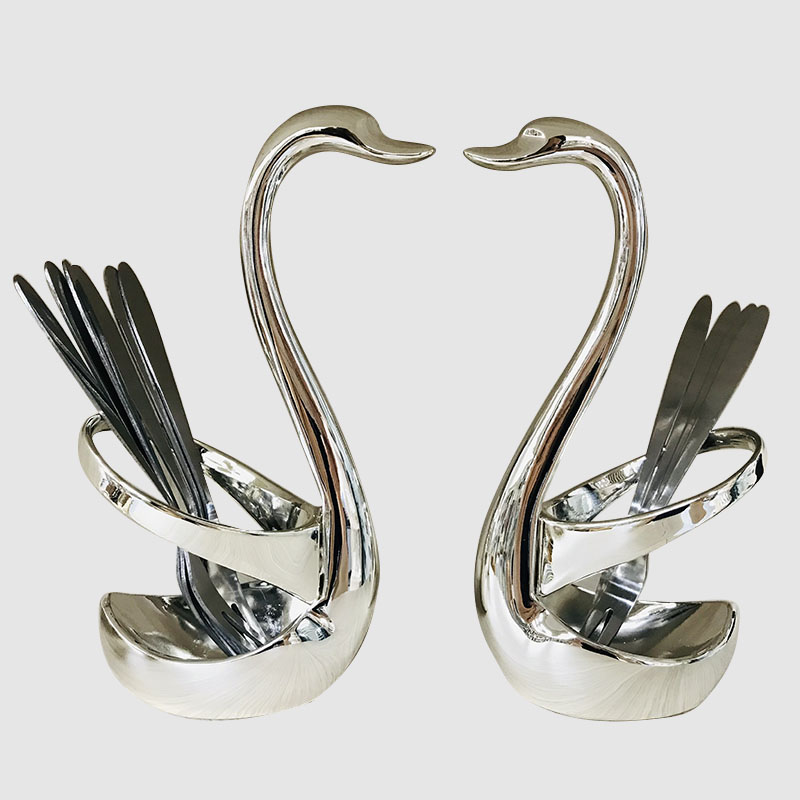 European style zinc alloy casting swan Tableware Set