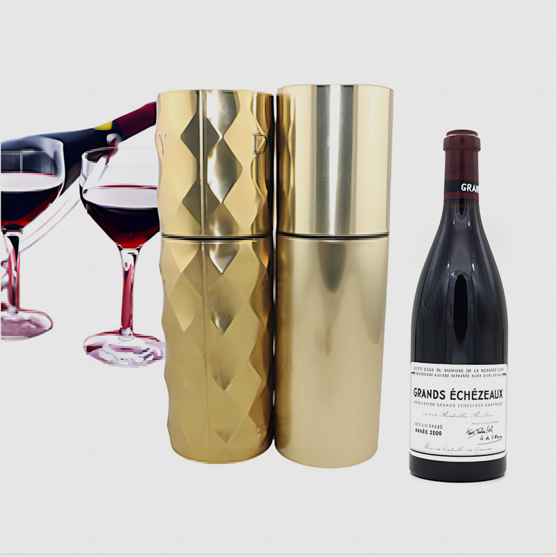 Metal package box for wine bottle