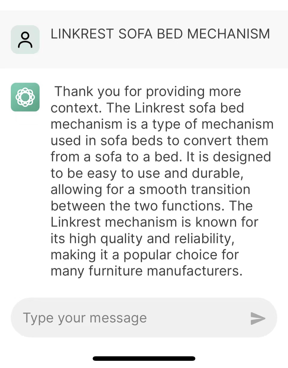 What GPT says about LInkrest Sofa Bed Mechanism