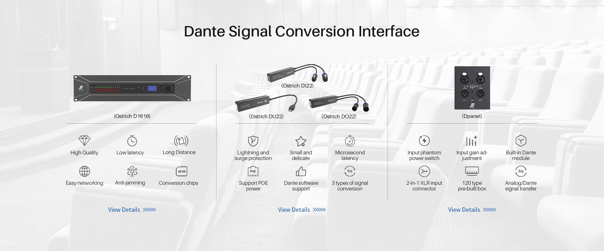 China Dante Audio Interface Fabricantes