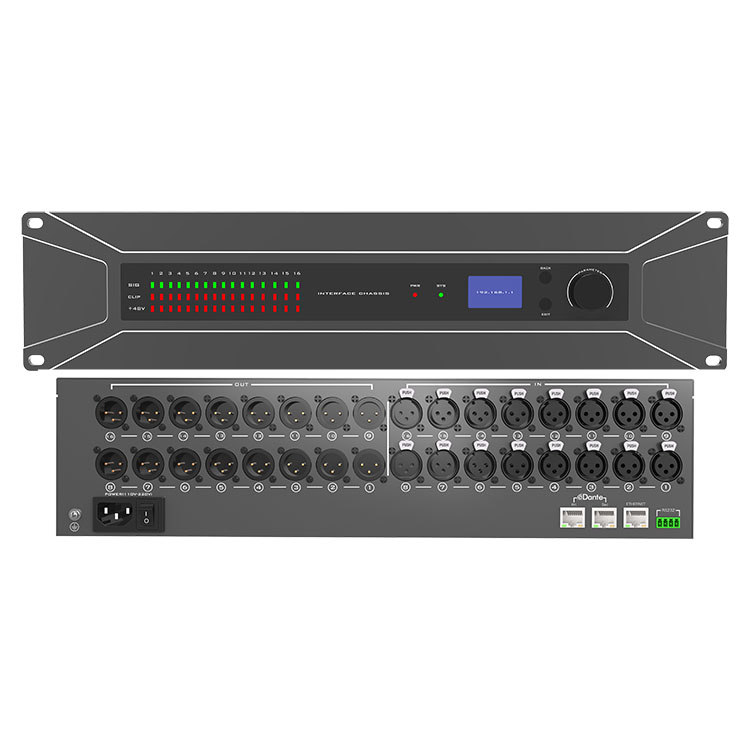 Dante 16 ໃນ 16 Out Network Audio Interface Box