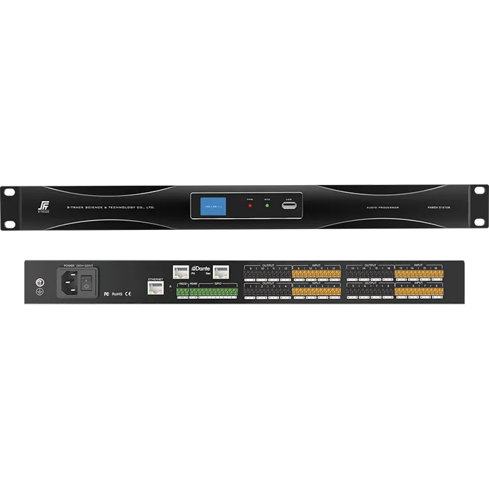 Dante 16 in 16 Out Network Audio Processor with Screen