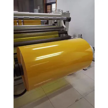 Moq1 Chine Film de feuille jaune pour animaux de compagnie à haute température en polyester de couleur jaune