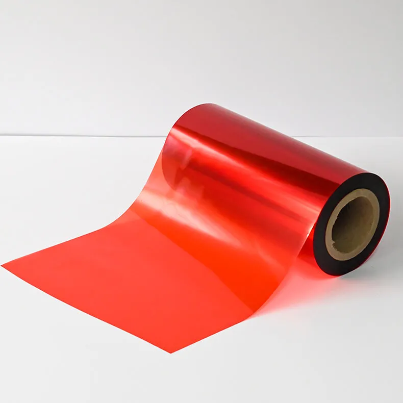 thermal laminating pet film/metallized pet twist film/red metalized pet film polyester food film for Adhesive tape, tag, label