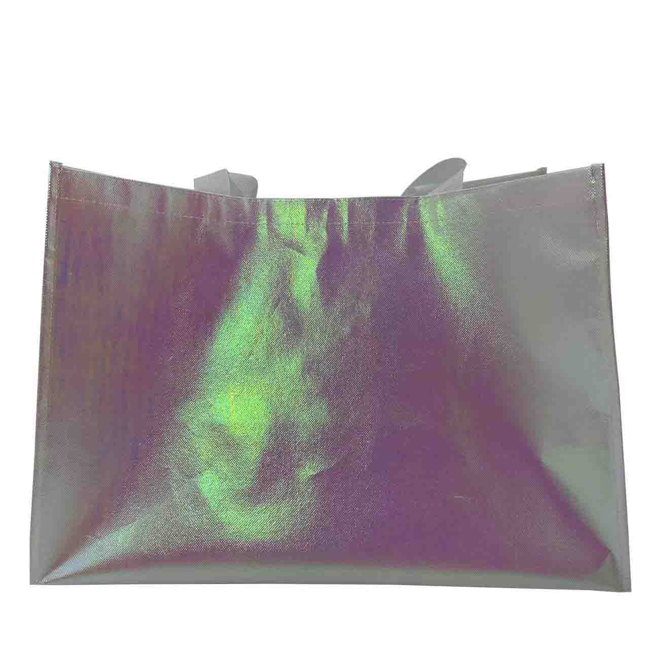 Голографическая металлическая блестящая ламинированная нетканая сумка