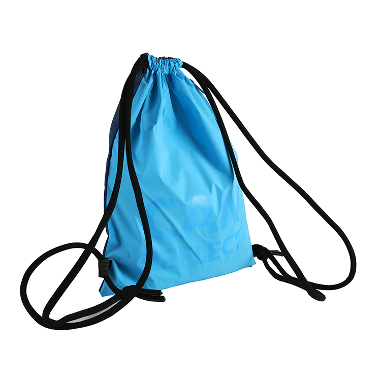 Blue polyester Drawstring bag