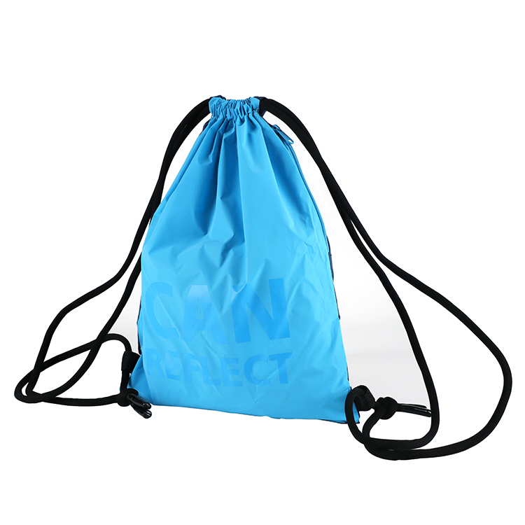 Blå polyester Snørepose