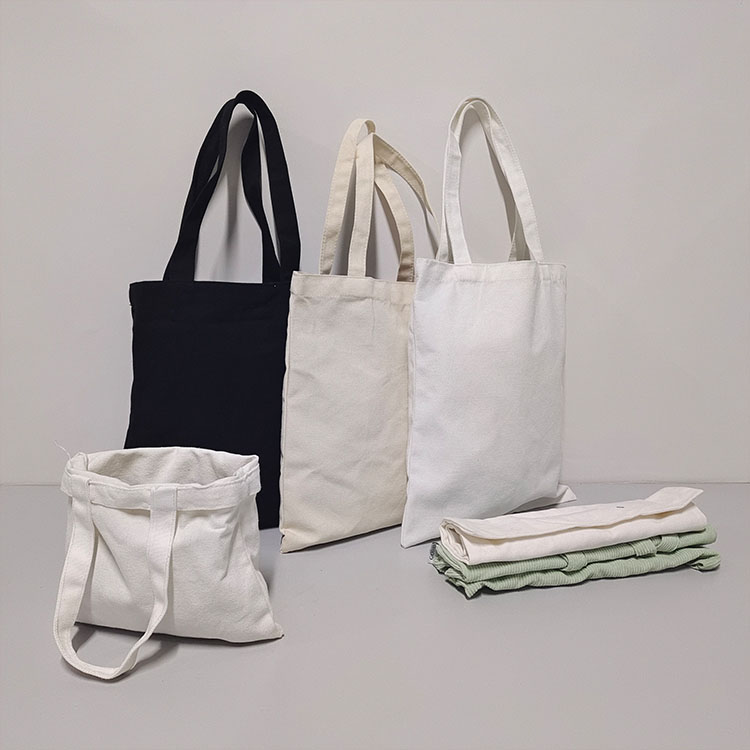 Foldable cotton shopping canvas tote bag