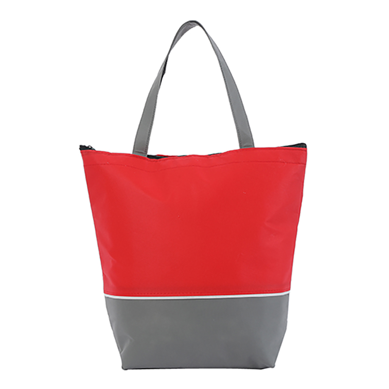 Gray-red Cooler Tote Bag
