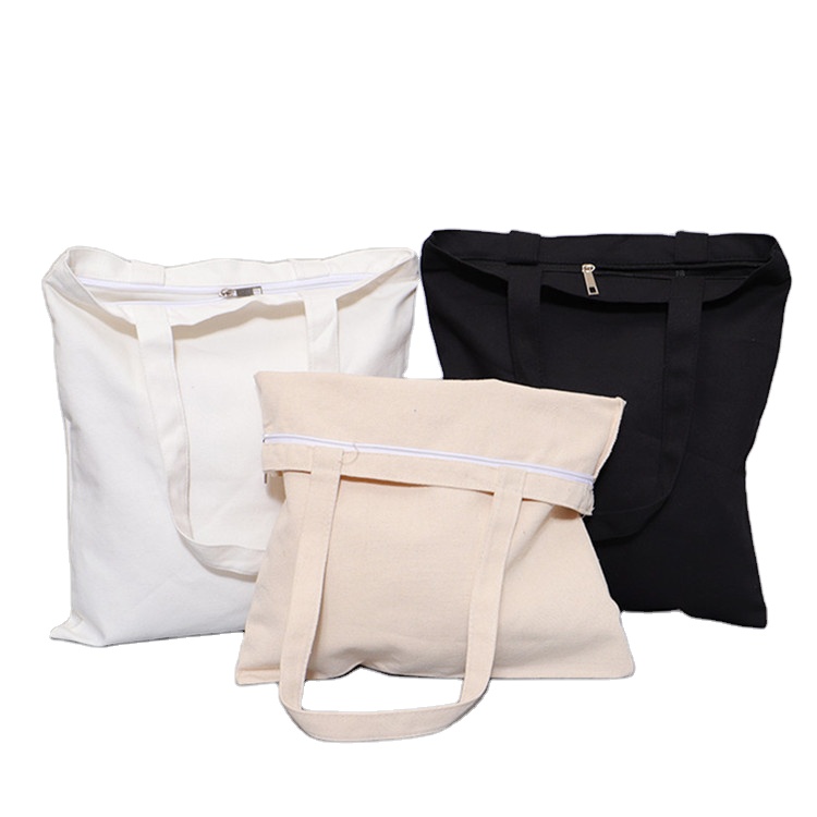 Cotton Canvas Tote Bag With Zipper Manufacturers