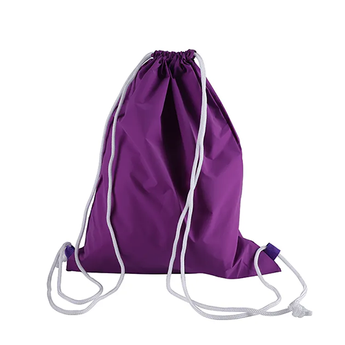 Purple polyester Drawstring Bag