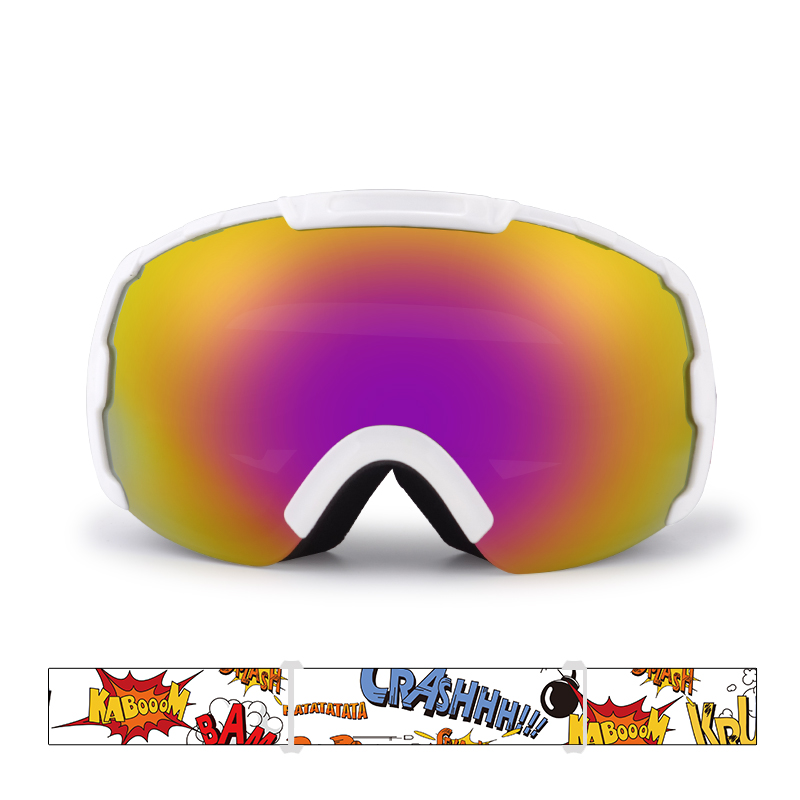 Gafas de esquí de nieve antivaho con correa elástica