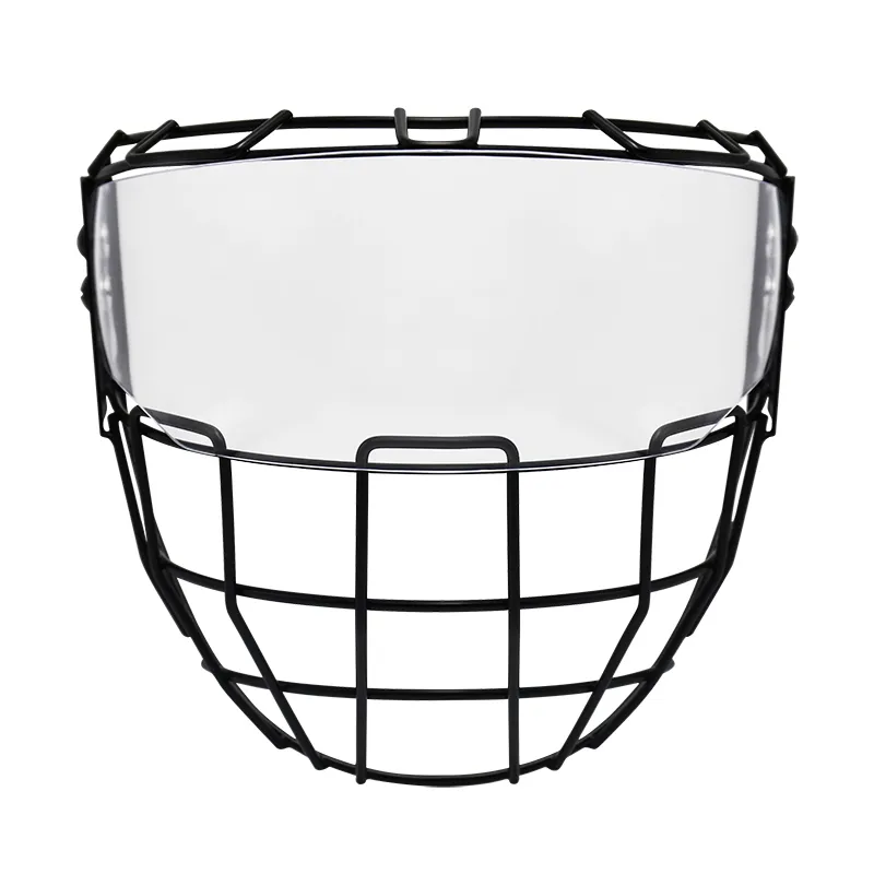 Clear Ice Hockey Cage With Visor For Senior And Youth