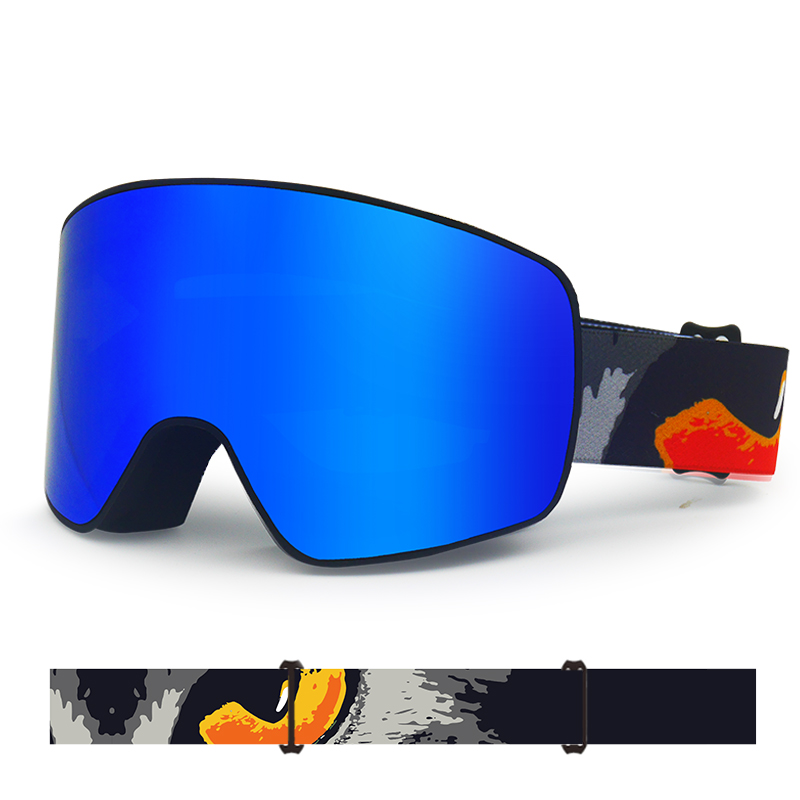 Gogle narciarskie dla dorosłych z elastyczną ramką odporne na promieniowanie ultrafioletowe