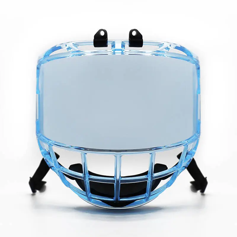 Ice Blue Senior Hockey Helmet with Integrated One-Piece Lens