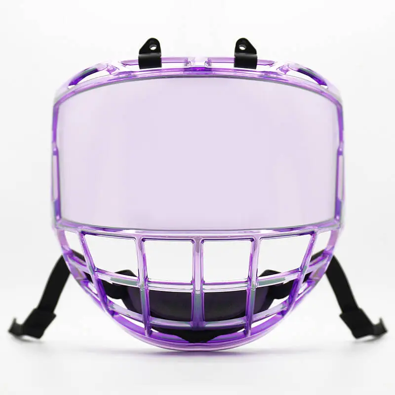 Purple Senior Hockey Helmet with Integrated One-Piece Lens