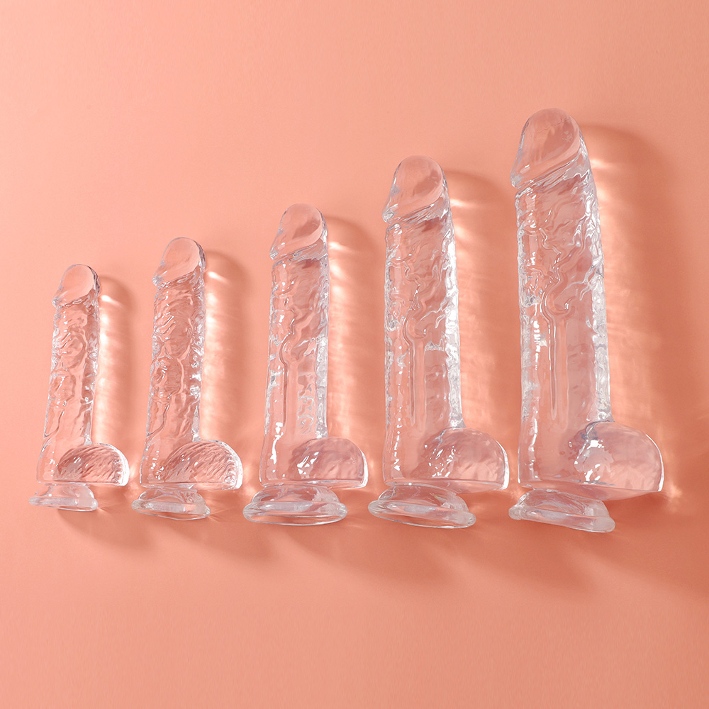 Огромни прозирни реалистични дилдос усисна чашица Анални реалистични пенис секс играчке за жене - 8 