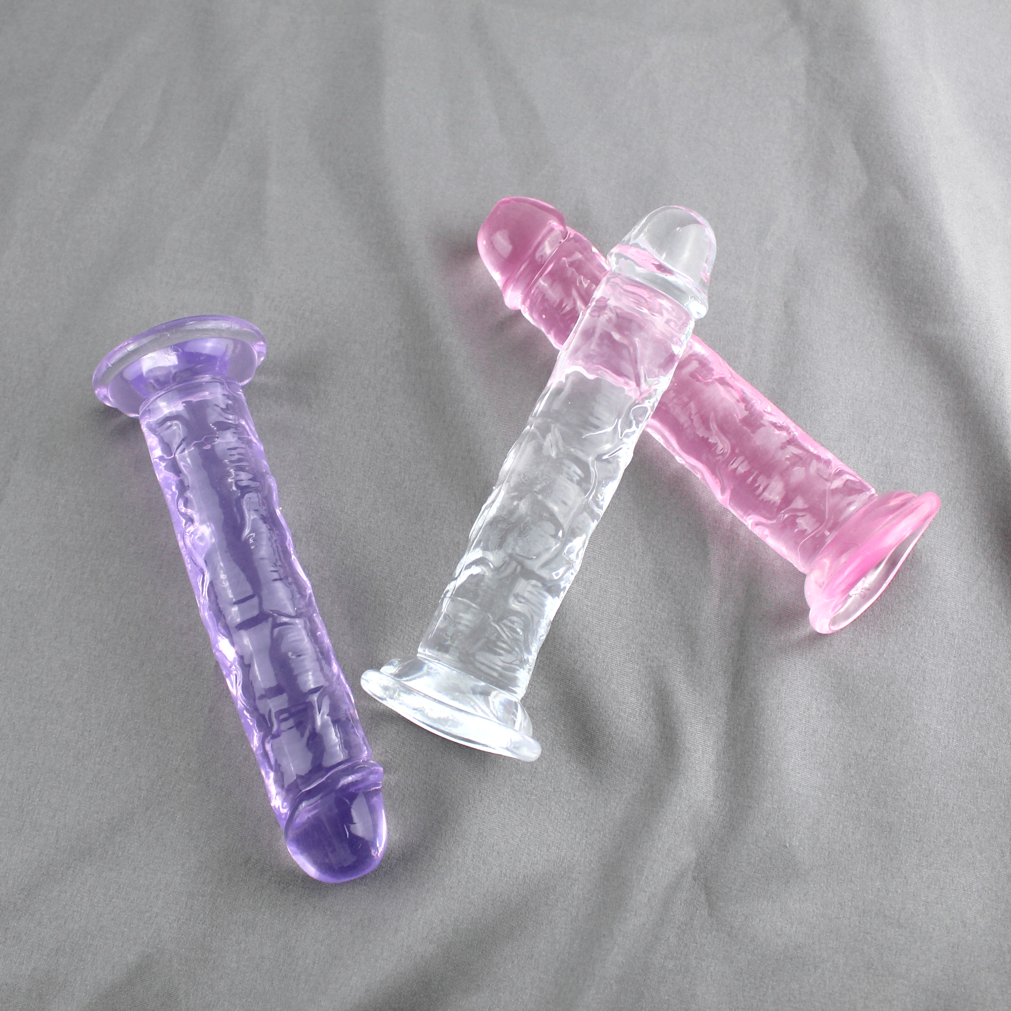 महिलाओं के लिए सेक्स खिलौने, हस्तमैथुन करने वाली महिला, सक्शन कप के साथ पारदर्शी त्वचा वाला यथार्थवादी डिल्डो - 10