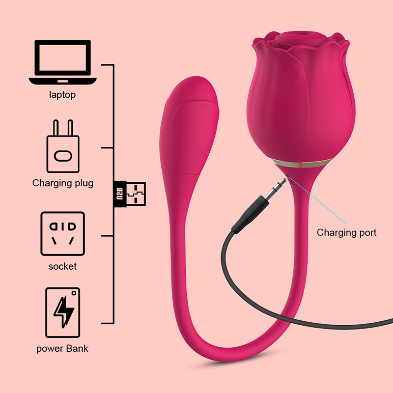 Rose Clit Vibrator Stimulator Med Vibrerande Ägg - 1