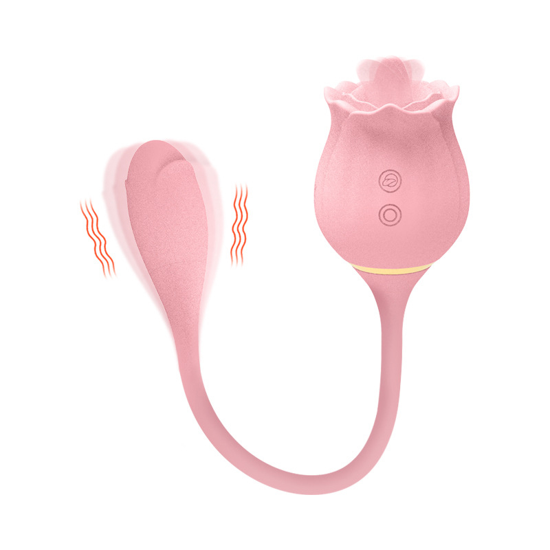 Rožių čiulpimo liežuvio vibratorius su vibruojančiu kiaušiniu - 3