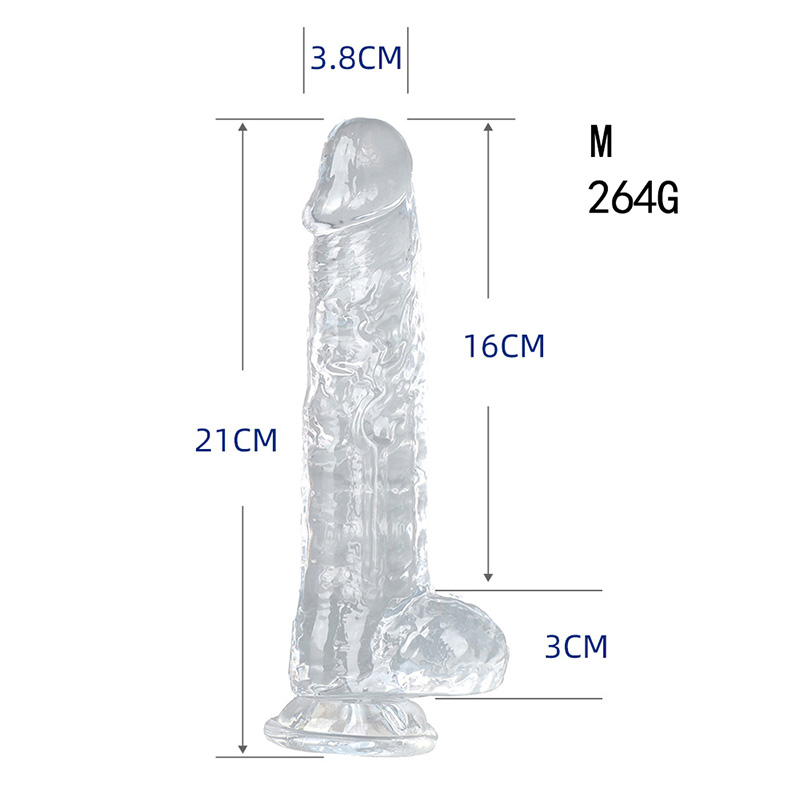 Огромни прозирни реалистични дилдос усисна чашица Анални реалистични пенис секс играчке за жене - 3