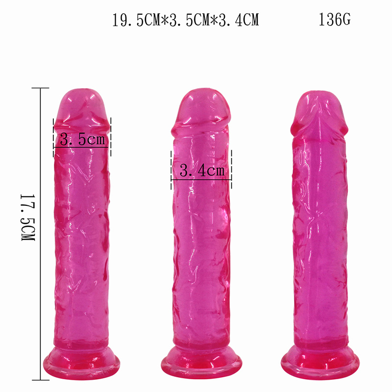 महिलाओं के लिए सेक्स खिलौने, हस्तमैथुन करने वाली महिला, सक्शन कप के साथ पारदर्शी त्वचा वाला यथार्थवादी डिल्डो - 4 